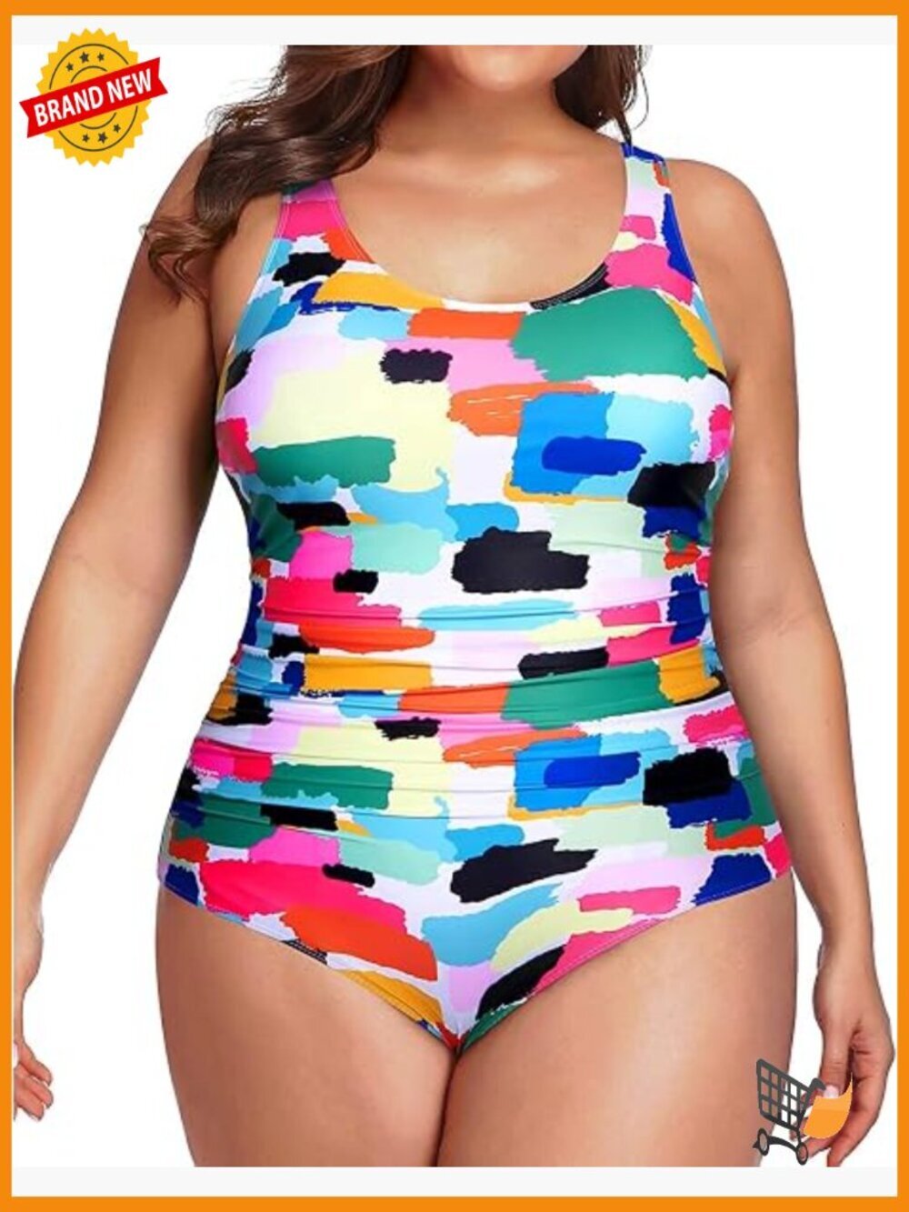 Plus Size One Piece Swimsuit Tummy Control Ruched Athletic Bathing Suit